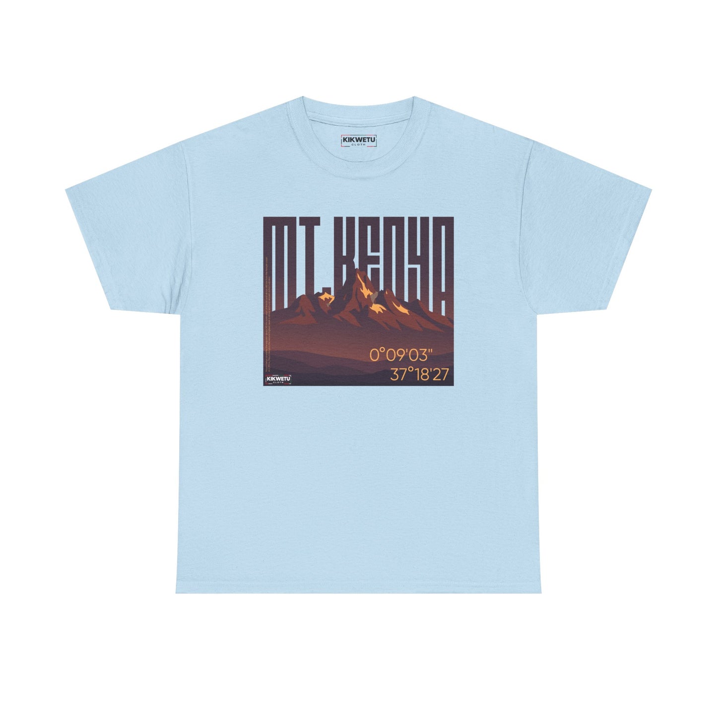 Mountain Graphic Tee – Retro Sunset "Mt Kenya" Coordinates Print