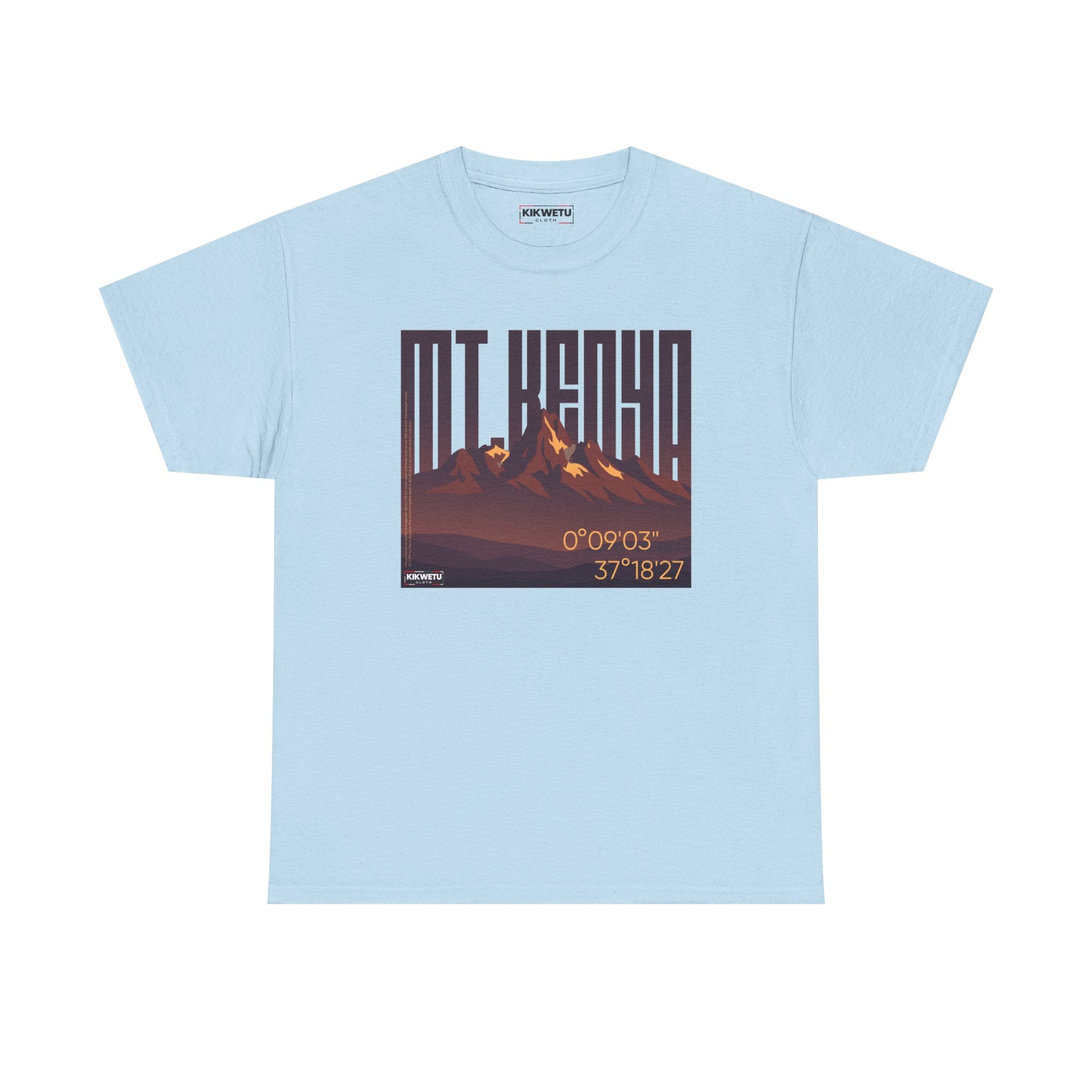 Mountain Graphic Tee – Retro Sunset "Mt Kenya" Coordinates Print