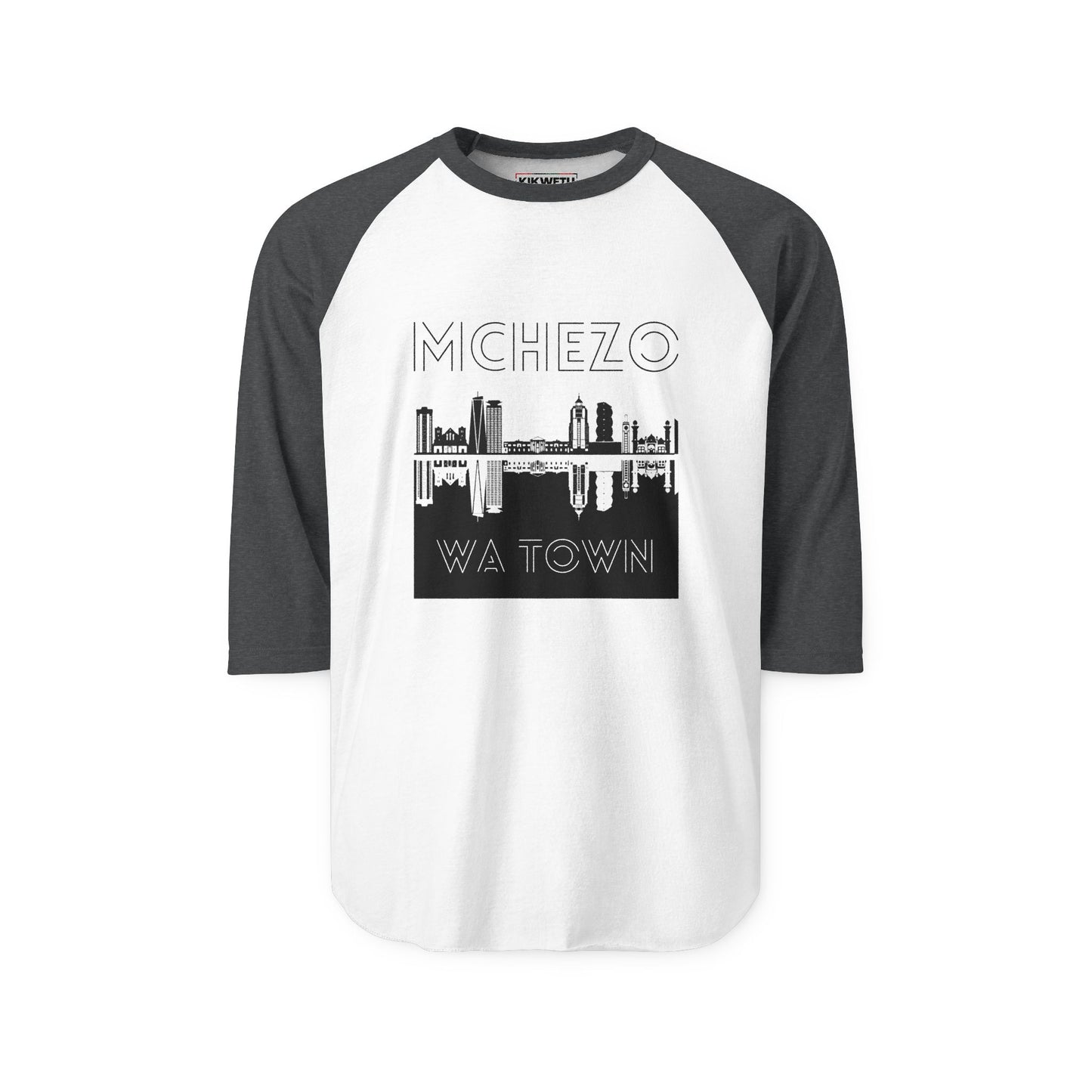 McHezo Wa Town Raglan Shirt — City Skyline Baseball Tee
