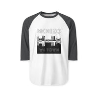 McHezo Wa Town Raglan Shirt — City Skyline Baseball Tee