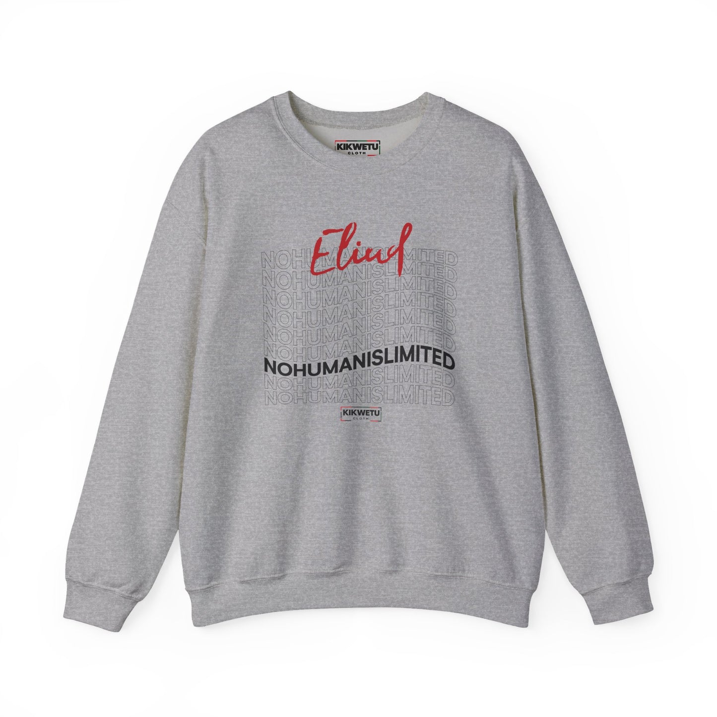 Crewneck Sweatshirt — Eliud 'No  Human Is Limited' Graphic Pullover