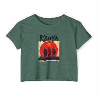 Kenya Sunset Crop Top — Tribal Silhouette Festival Tee